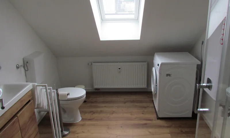 Bad mit Dusche, WC und Waschmaschine