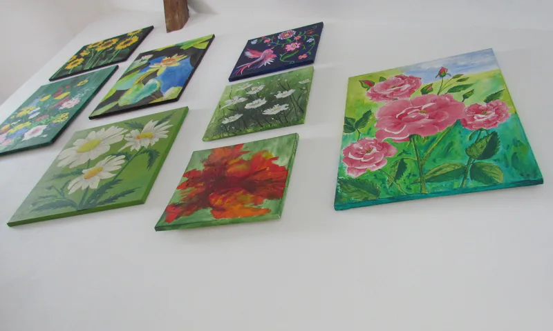 Selbst gemalte Blumenbilder